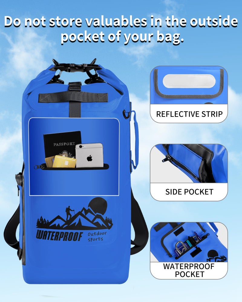 IDRYBAG Dry Bag Backpack Waterproof Floating 20L/30L/40L, Dry Bags Waterproof Backpack for Men, Dry Sack Waterproof Bag Kayak - Image 4